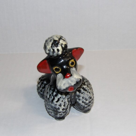 Vintage Big Eyed Black and White Poodle Figurine - Picture 3 of 8